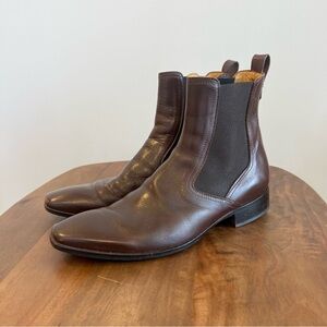 Harry Rosen Men's Brown Leather Chelsea Boots Italy